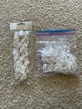 White Glitter Star Garland
